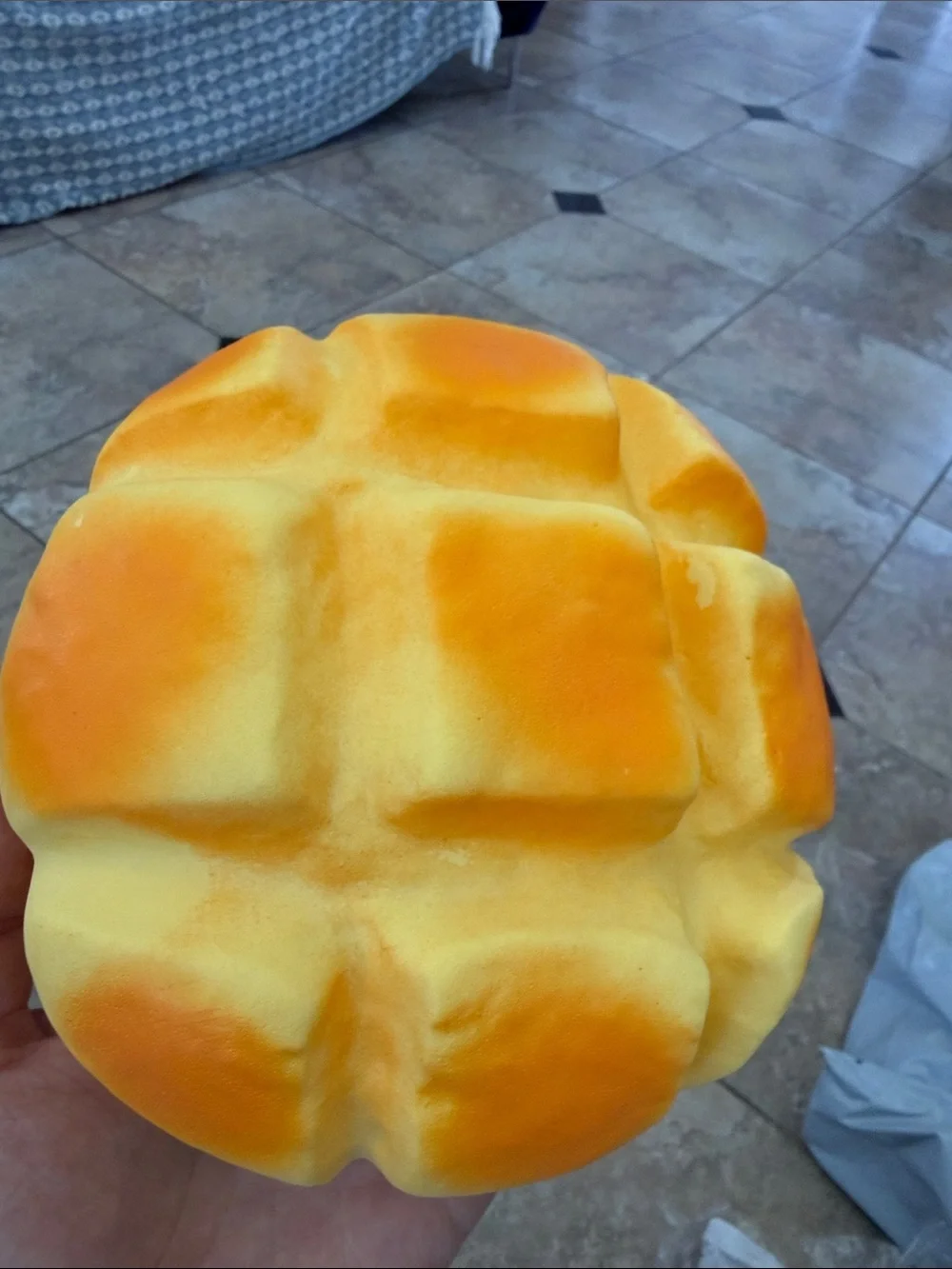 Yellow & Orange Puffed Bread Plush Squishy